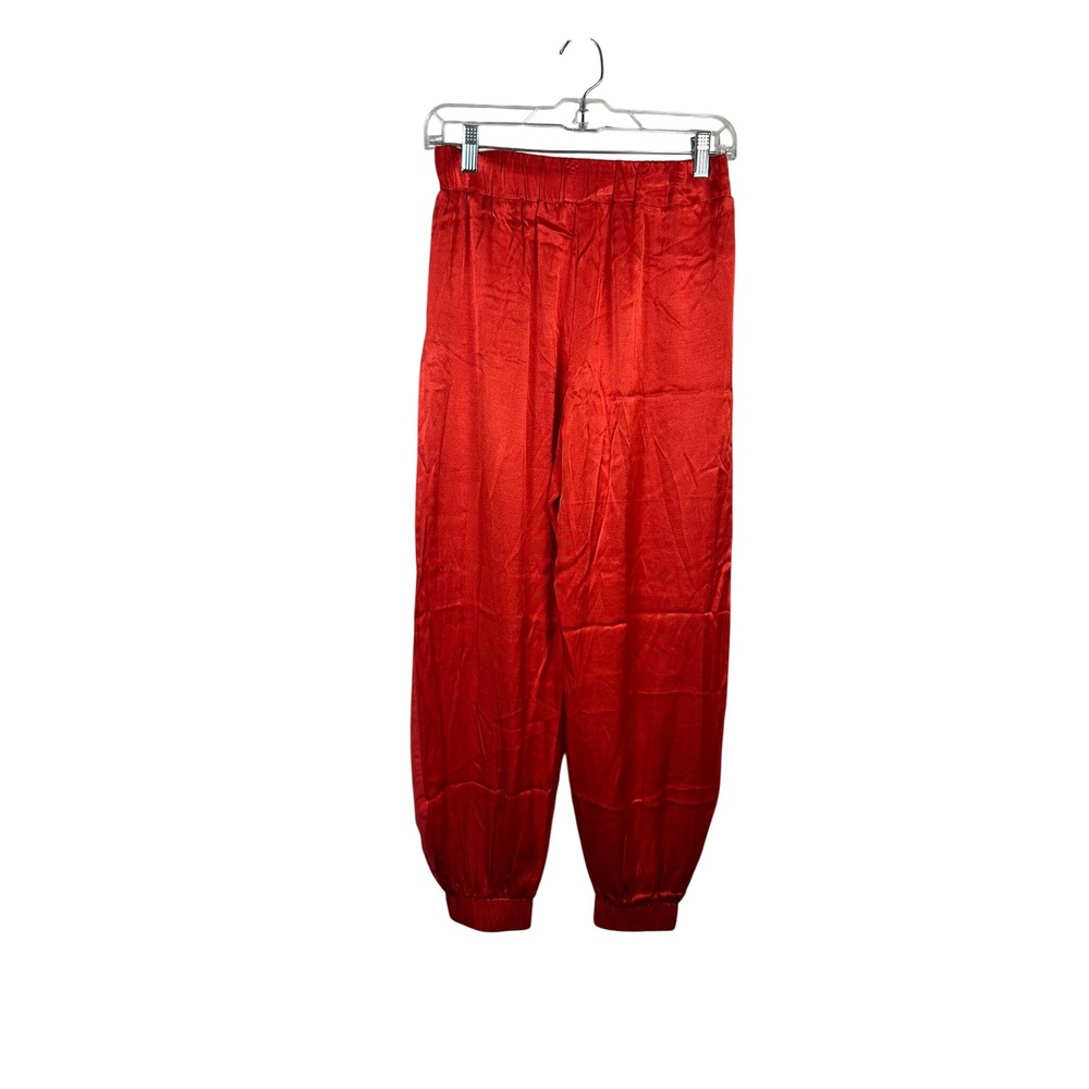 Lovers + Friends Jogger Pants Women Small Red Excellent Satin High Slit RN132829